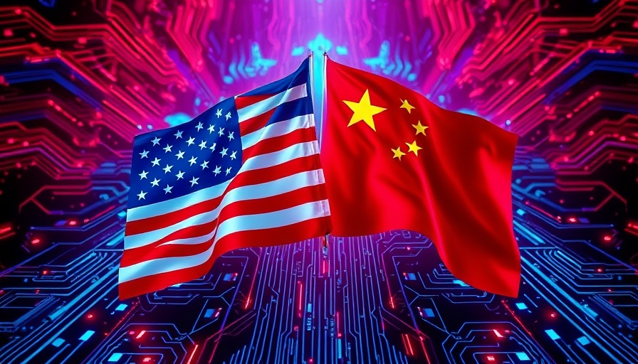 US vs China in AI leadership digital illustration.