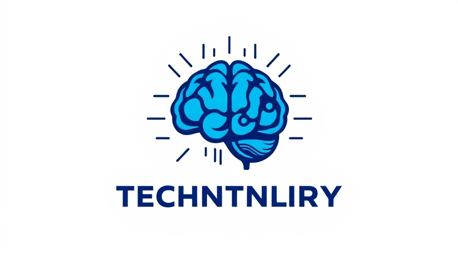 AI advancements logo with digital brain and typography.