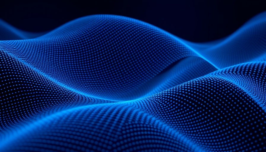 Futuristic abstract blue dots symbolizing AI development