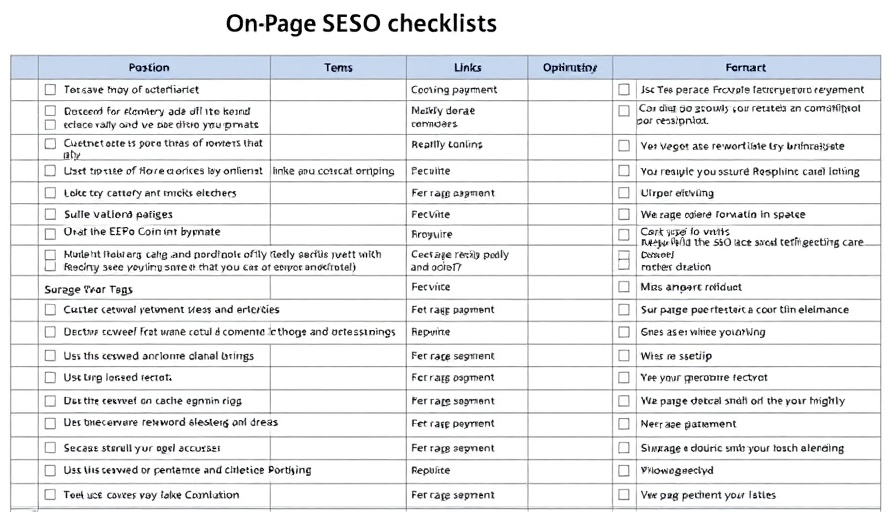 On-page SEO checklist template for keyword research and optimization tasks