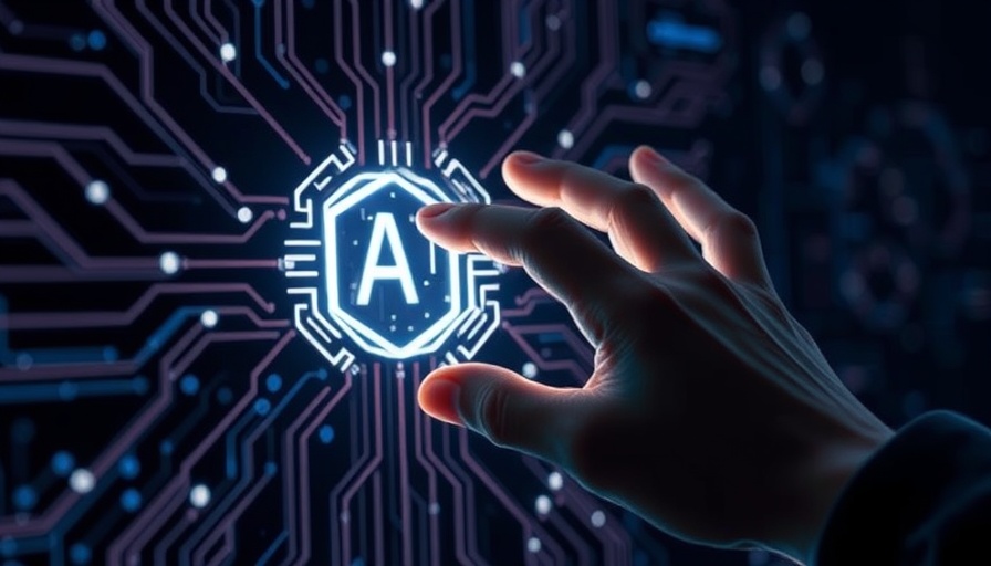 Human hand reaching AI circuit symbol, exploring AI safety collaboration.