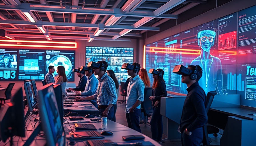 Future tech developers collaborating on digital screens in 2025.