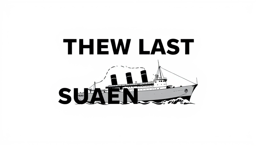 Minimalist text design with vintage ship illustration.