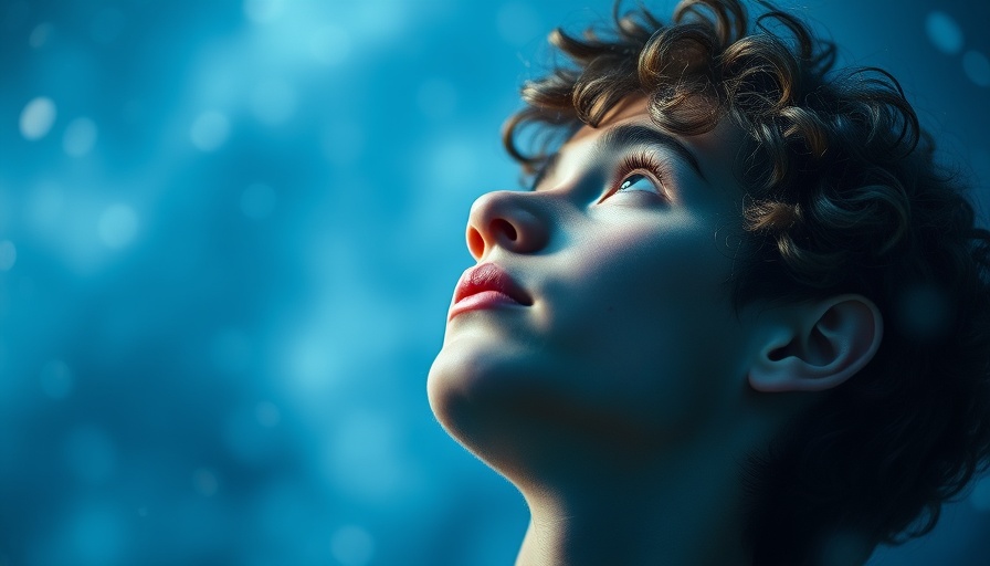 Young man inspired by large language models in a dreamy setting.