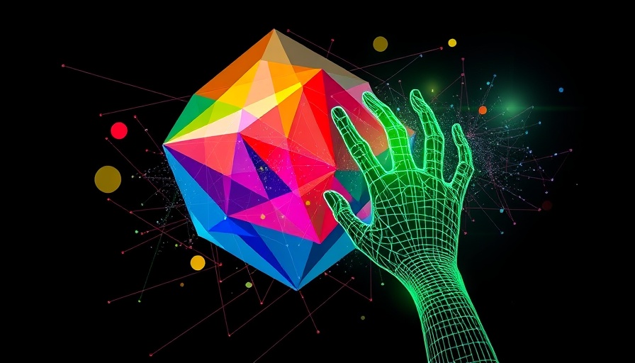 AI foundation models conceptual illustration with geometric shapes.