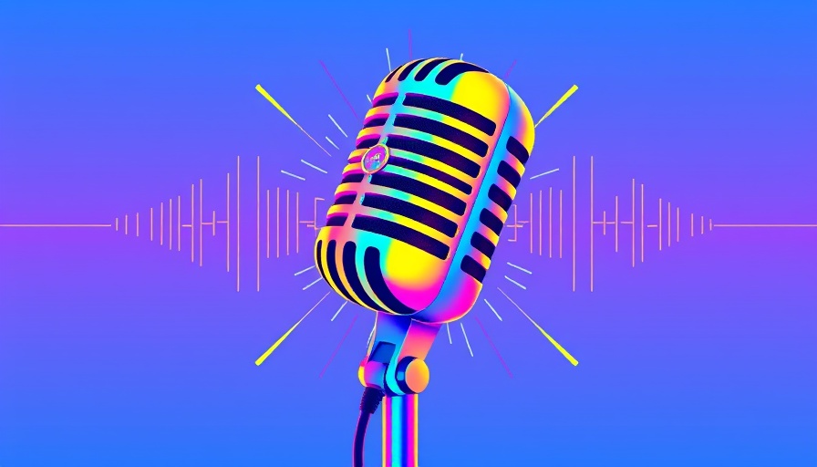 TamGen Drug Discovery futuristic abstract design with microphone and waves.