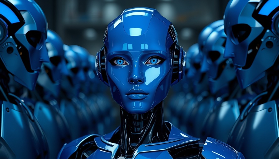 AI supply chain concept with futuristic robots.