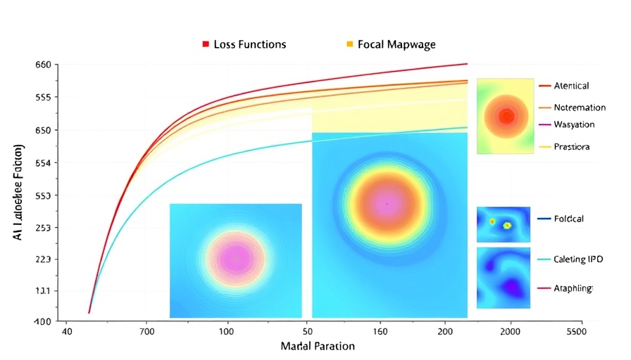 Comparison of loss functions and focal maps showcasing AI innovations
