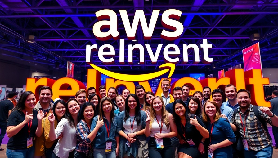 AWS re:Invent AI attendees posing with event sign