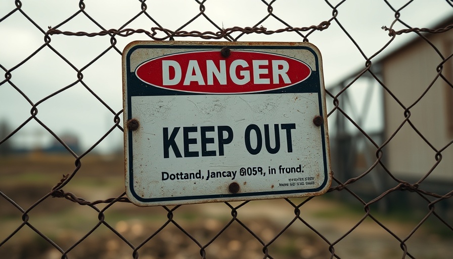 Weathered sign on fence indicating social media ban.