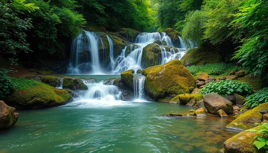 Connecticut waterfall scene for holiday RV trips