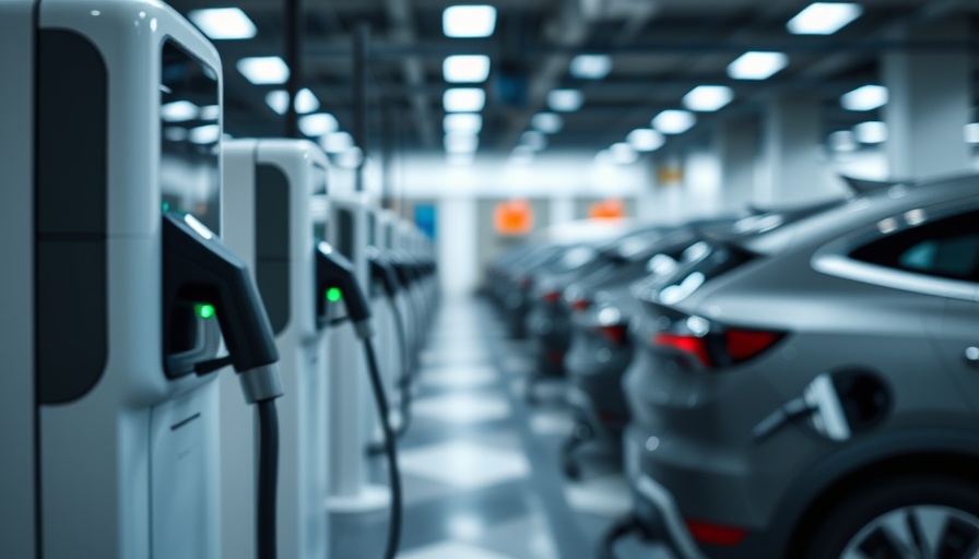 Close-up of EV charging stations in a futuristic setting, used EV sales.