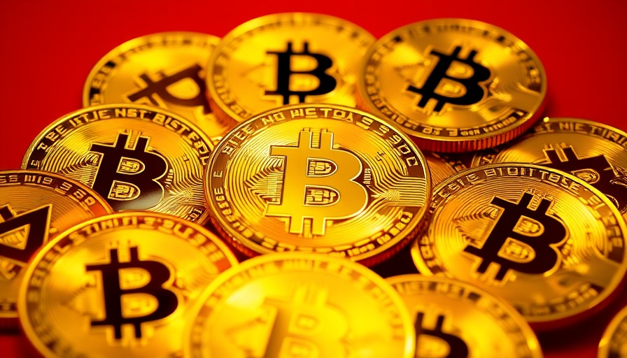 Gold Bitcoin coins, digital cryptocurrency concept, Alibaba AI innovation.