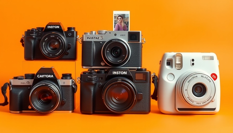Modern cameras and printer for Black Friday camera deals.