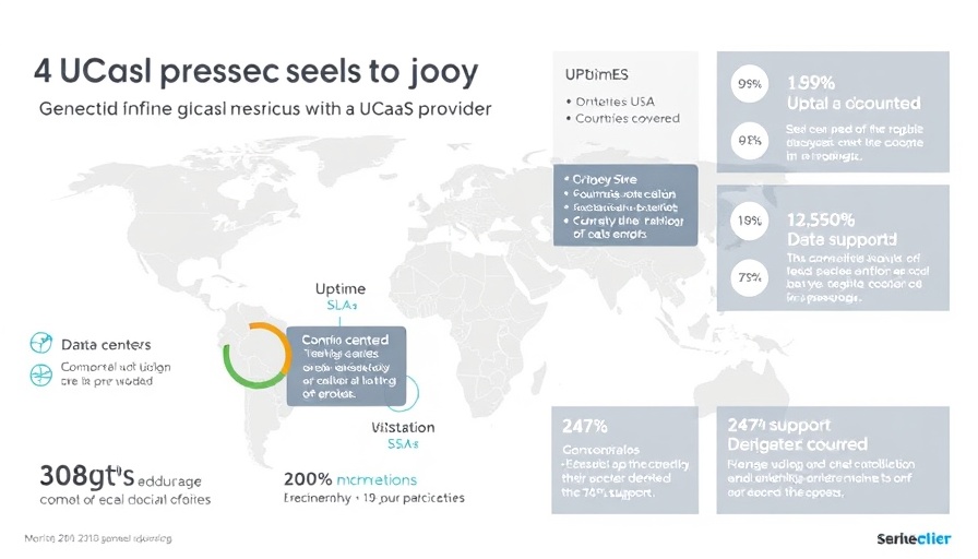 UCaaS Providers global reach infographic with key metrics