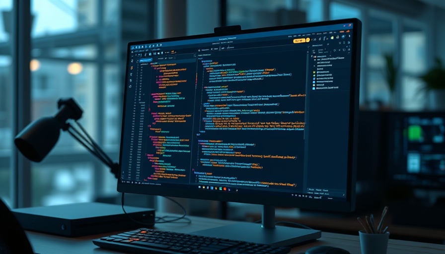 Advanced coding screen showcasing AI coding capabilities, modern setup.