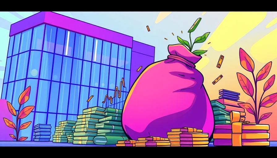 Vibrant illustration depicting AI investments with money symbols.