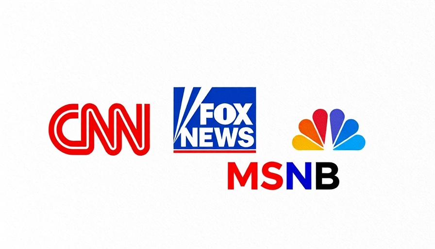 Cable News Ratings: CNN, Fox News, MSNBC logos against white background.