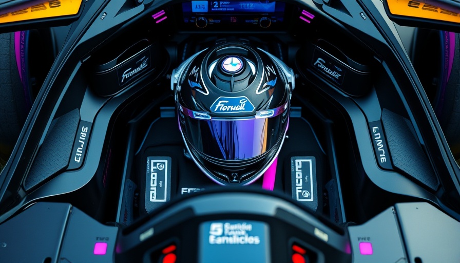 Top view of Formula E cockpit showcasing high-tech design.