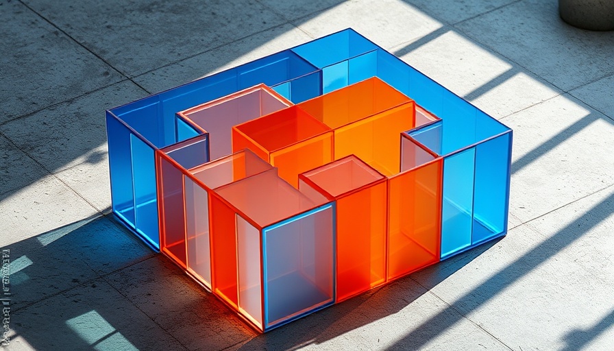 Abstract structure resembling Alibaba AI model in a photorealistic scene.