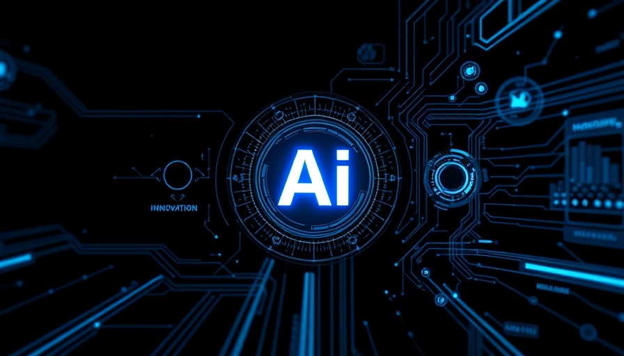 AI innovation concept with futuristic text design.