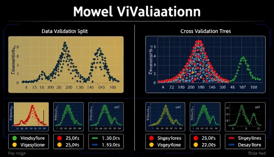 Model validation infographic with data splits and accuracy scores