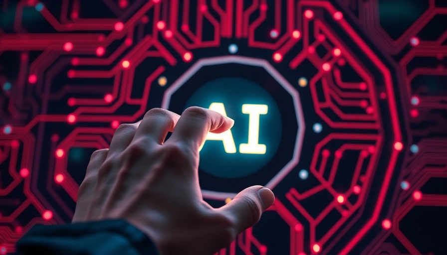 AI collaboration concept with hand interacting with digital interface.