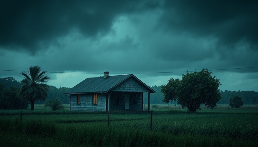House in storm capturing Weather Insurance theme.