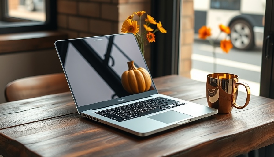 Elegant table setting with laptop for Black Friday tech deals