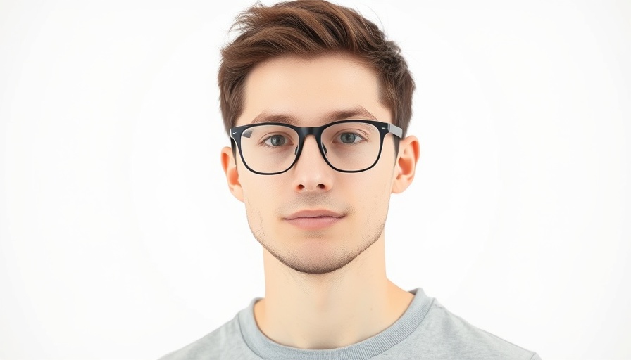 Portrait of a young man with glasses, Generative AI.
