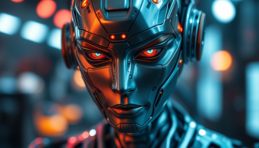 Futuristic AI energy footprint concept with glowing humanoid figure.