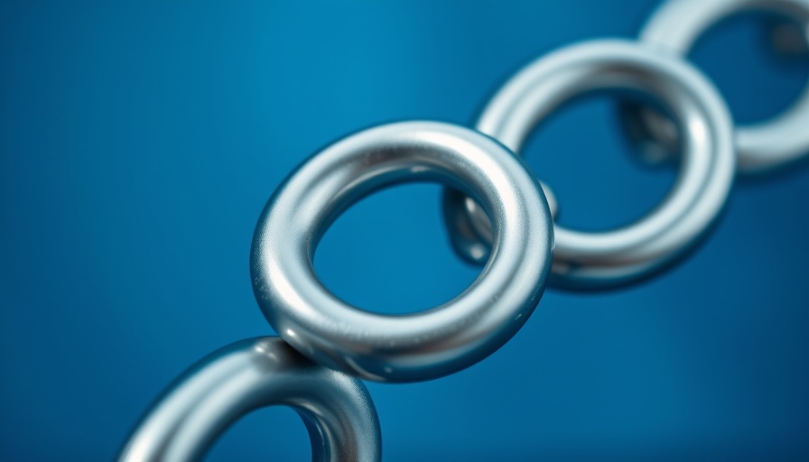 Macro shot of chain link symbolizing AI reasoning model.