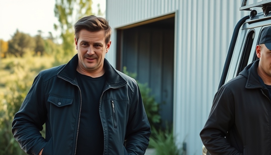 Casual outdoor scene with two men near a vehicle, talking about open-source AI models.