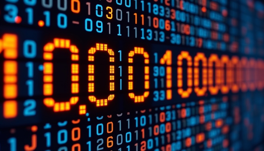 Glowing binary code matrix in digital technology environment, AI czar.