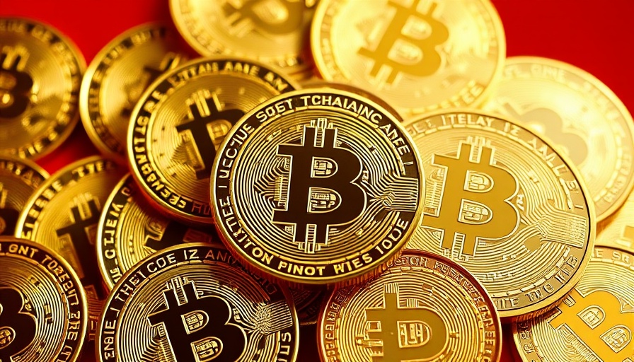 Golden bitcoins representing generative AI sustainability, detailed and vibrant.