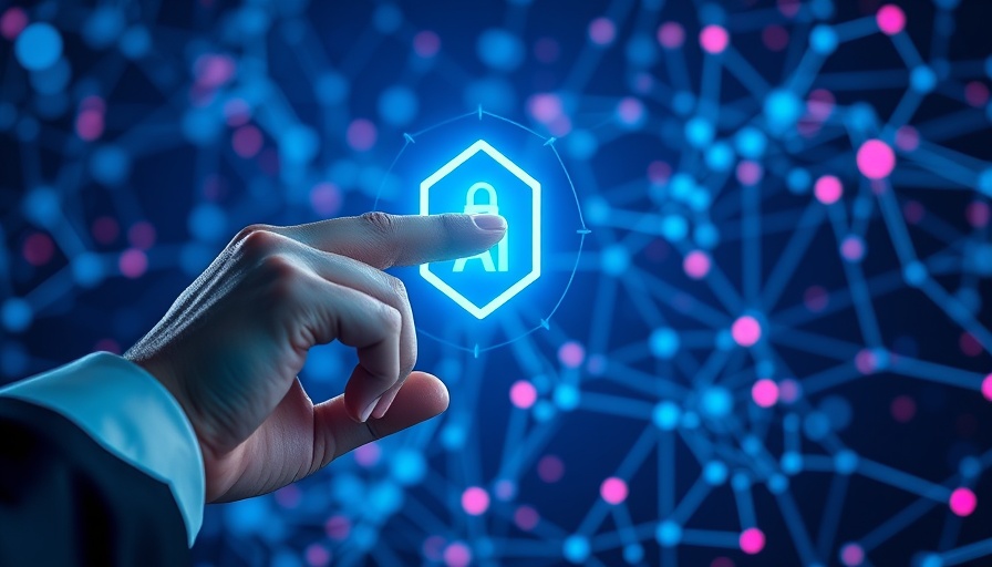Futuristic AI icon interaction representing AI Safety