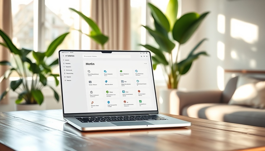 Merlin AI interface on laptop in modern interior, bright ambiance