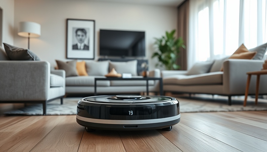 Black Friday robot vacuum deals in modern living room.