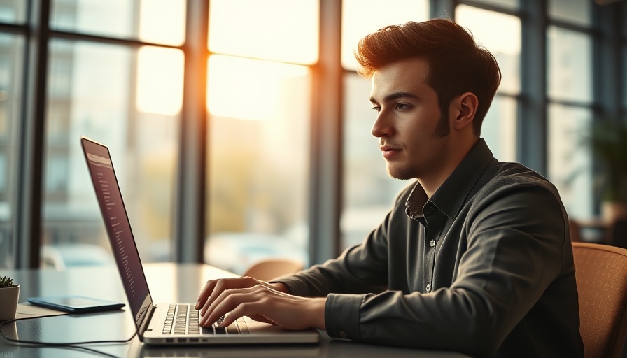 Gen AI coding professional working in a modern office.