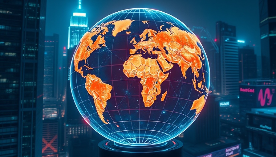 Shopify Sphere Innovation at night with glowing digital globe.