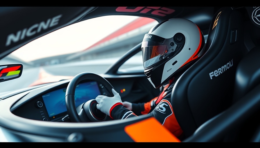 Formula E technology in a race car cockpit with driver.