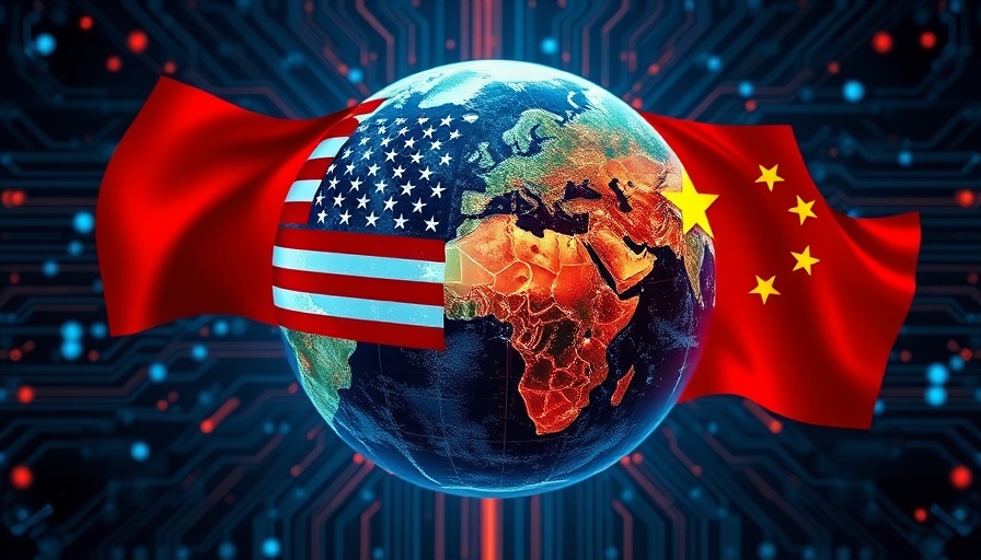 AI leadership rivalry between USA and China with tech imagery.