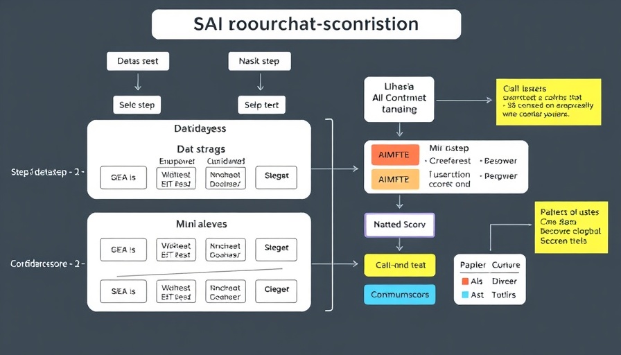 AI innovations training process diagram with datasets and scoring.