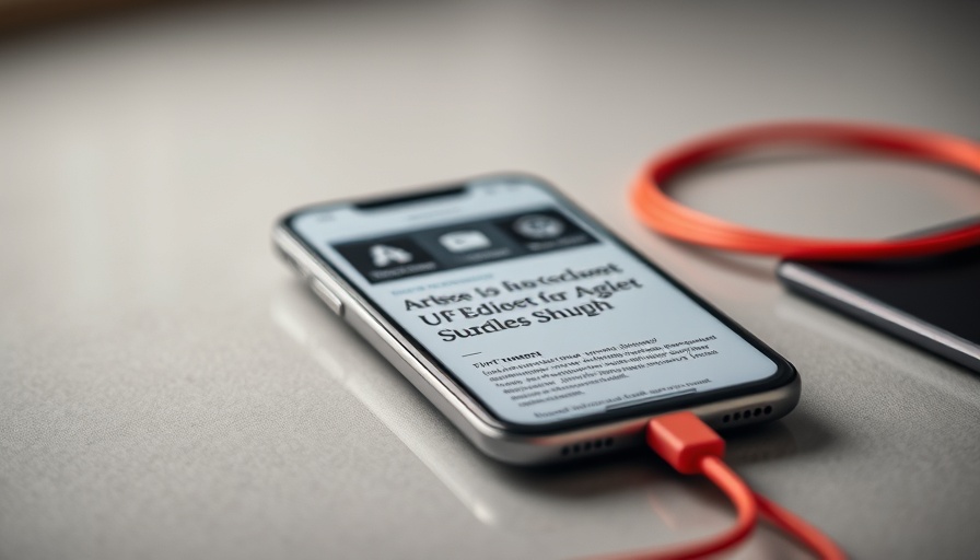 Smartphone showing VentureBeat article on IT strategy, sleek design.