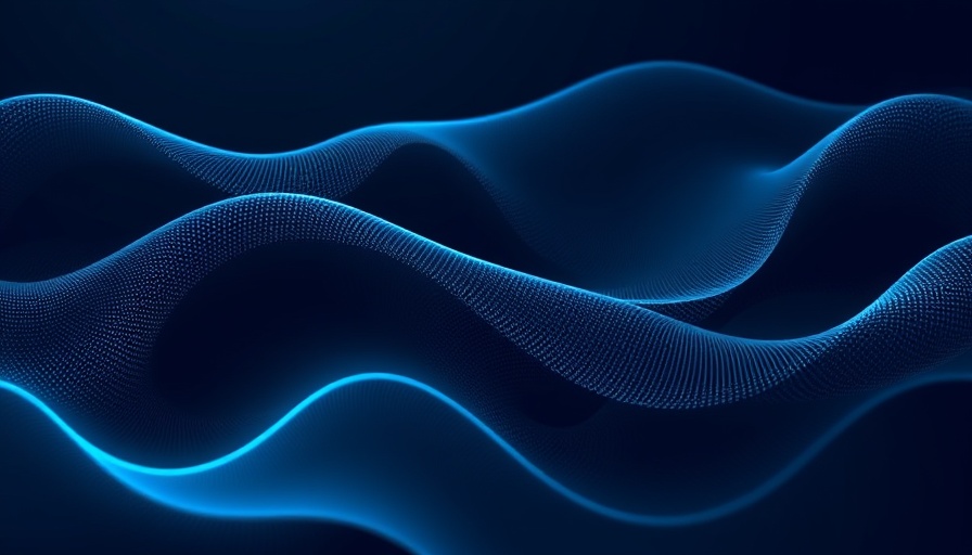 Futuristic digital wave pattern, AI development concept.