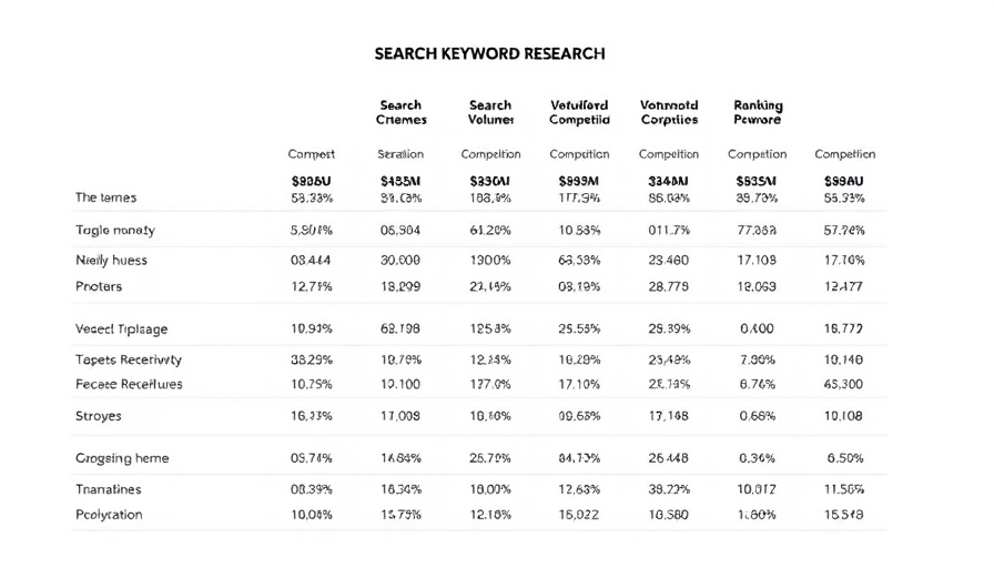 SEO templates graph displaying keyword research data