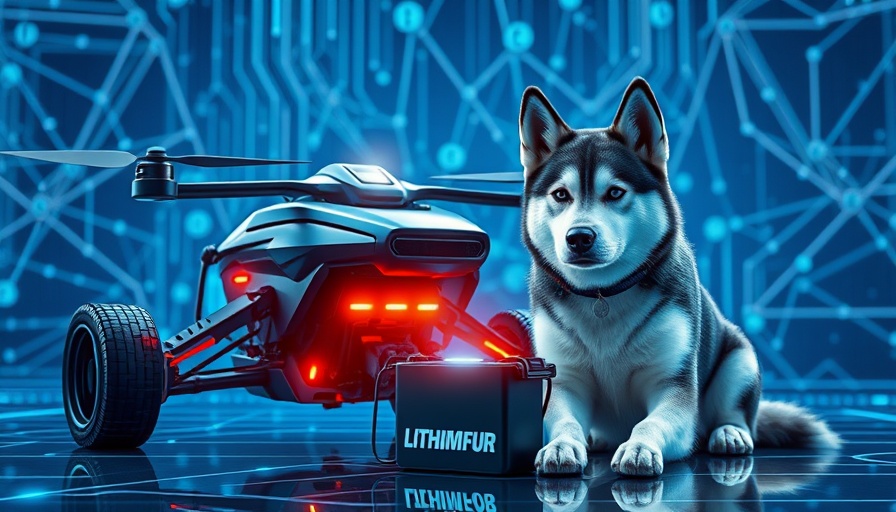 Lithium-Sulfur Batteries tech scene with vehicle and drone.