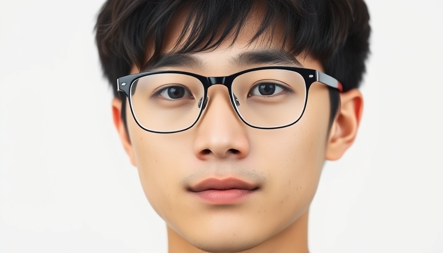 Generative AI portrait of young man with glasses.