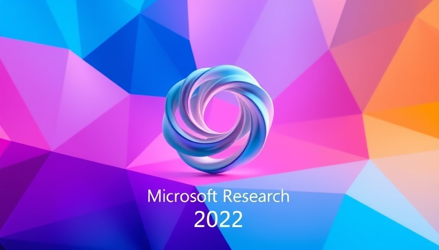 Colorful abstract design with 2022 Microsoft Research and AI innovation theme.