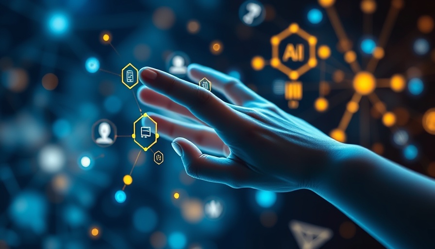 Futuristic interface with AI network nodes, decentralized computing concept.